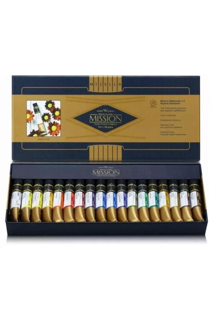 Mission Mıssıon Suluboya Gold Class 7ml 18'li Profesyonel