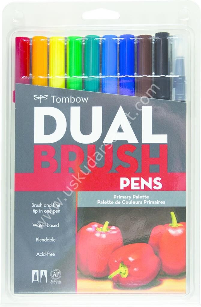 TOMBOW DUAL BRUSH PEN PRİMARY PALETTE 10'LU SET 56167