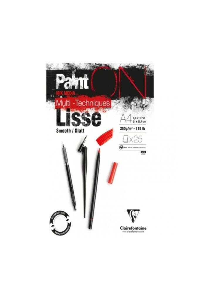 Clairefontaine Paint On Lisse A4 250 gr 25 Sayfa 4lü Eskiz Defteri Po975729