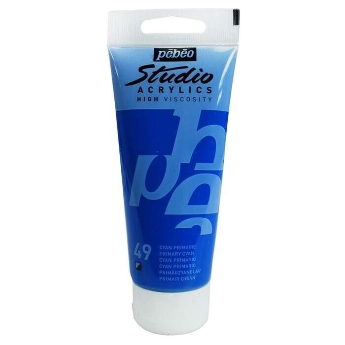 Pebeo Studio Yüksek Viskoziteli Akrilik Boya 100 ml Primary Cyan 49