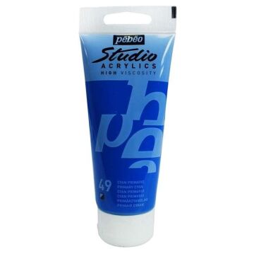 Pebeo Studio Yüksek Viskoziteli Akrilik Boya 100 ml Primary Cyan 49
