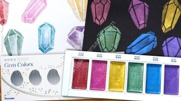 Zig Kuretake Gansai Tambi Gem  Metalik Suluboya-  6 Renk MC20GC/6V
