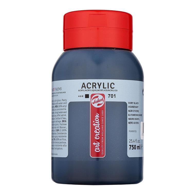 TALENS ARTCREATİON AKRİLİK 750 ML IVORY BLACK 701