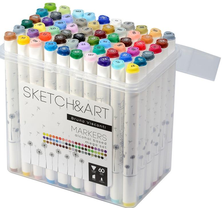 Bruno Visconti ''sketch & Art'' Çift Taraflı Marker Kalem 60 Renk