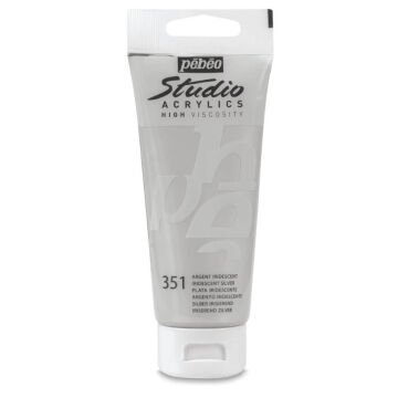 Pebeo Studio Yüksek Viskoziteli Metalik Akrilik Boya 100 ml Iridescent Silver 351