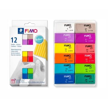 Fimo Modelleme Kili Canlı Renkler 12 li Set 12x25 gr - 8023C12-2