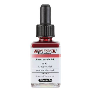 Schmincke Aero Color Profesyonel Akrilik Mürekkep 28 ml Red Madder Dark 301