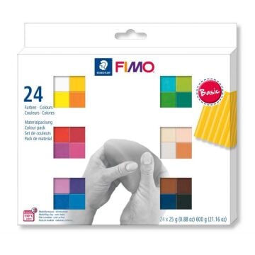 Fimo Modelleme Kili Ana Renkler 24 lü Set 24x25 gr - 8023C24-1