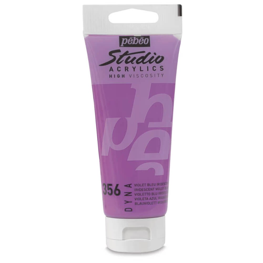 Pebeo Studio Yüksek Viskoziteli Metalik Akrilik Boya 100 ml Iridescent Violet Blue 356