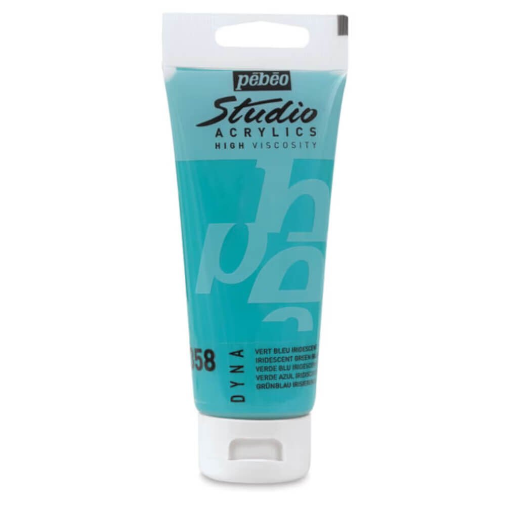 Pebeo Studio Yüksek Viskoziteli Metalik Akrilik Boya 100 ml Iridescent Green Blue 358