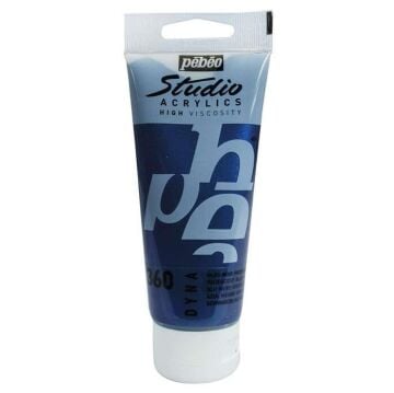 Pebeo Studio Yüksek Viskoziteli Metalik Akrilik Boya 100 ml Iridescent Blue Black 360