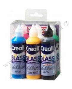 Creall Glass Sökülebilir Cam Boyası 6'lı Set 80ml