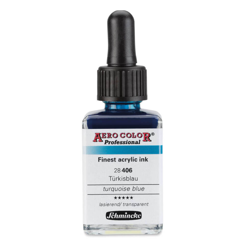 Schmincke Aero Color Profesyonel Akrilik Mürekkep 28 ml Turquoise Blue 406