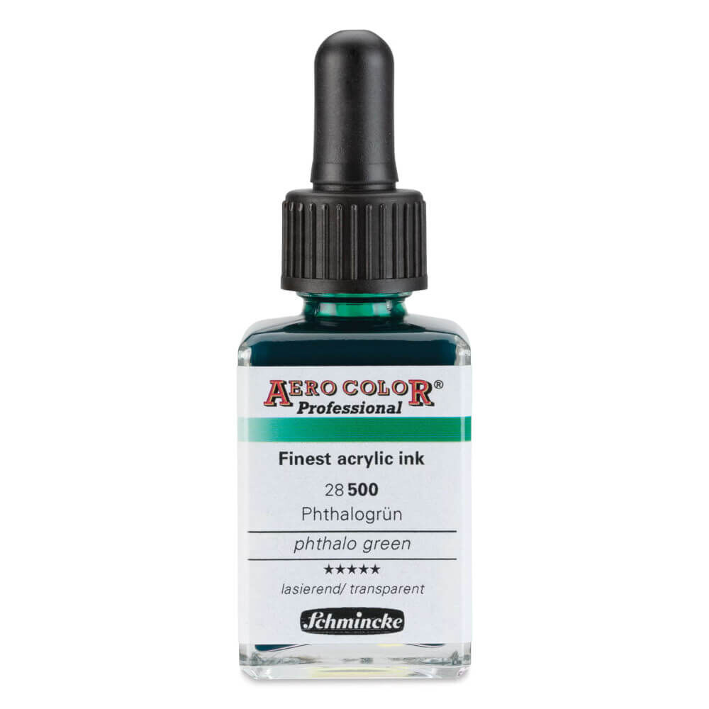Schmincke Aero Color Profesyonel Akrilik Mürekkep 28 ml Phthalo Green 500