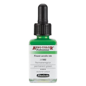 Schmincke Aero Color Profesyonel Akrilik Mürekkep 28 ml Permanent Green 502