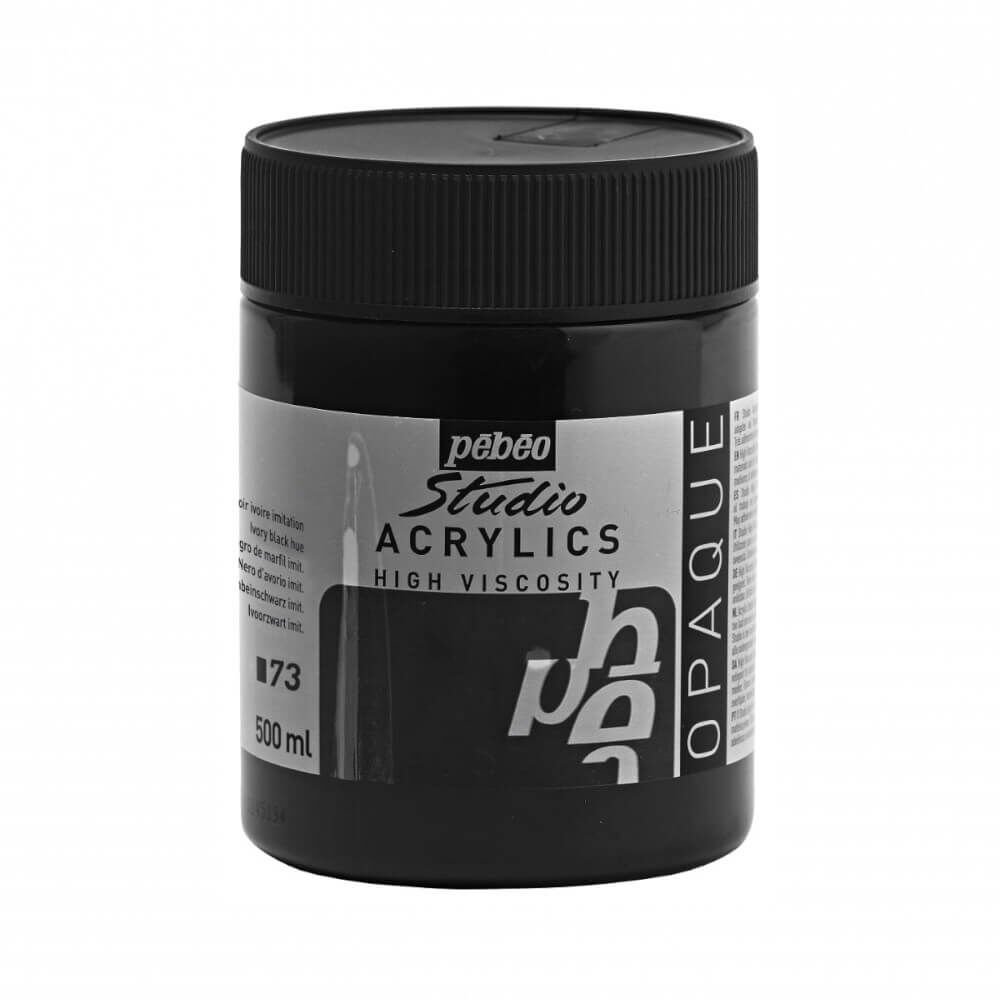 Pebeo Studio Yüksek Viskoziteli Akrilik Boya 500 ml Ivory Black Hue 73