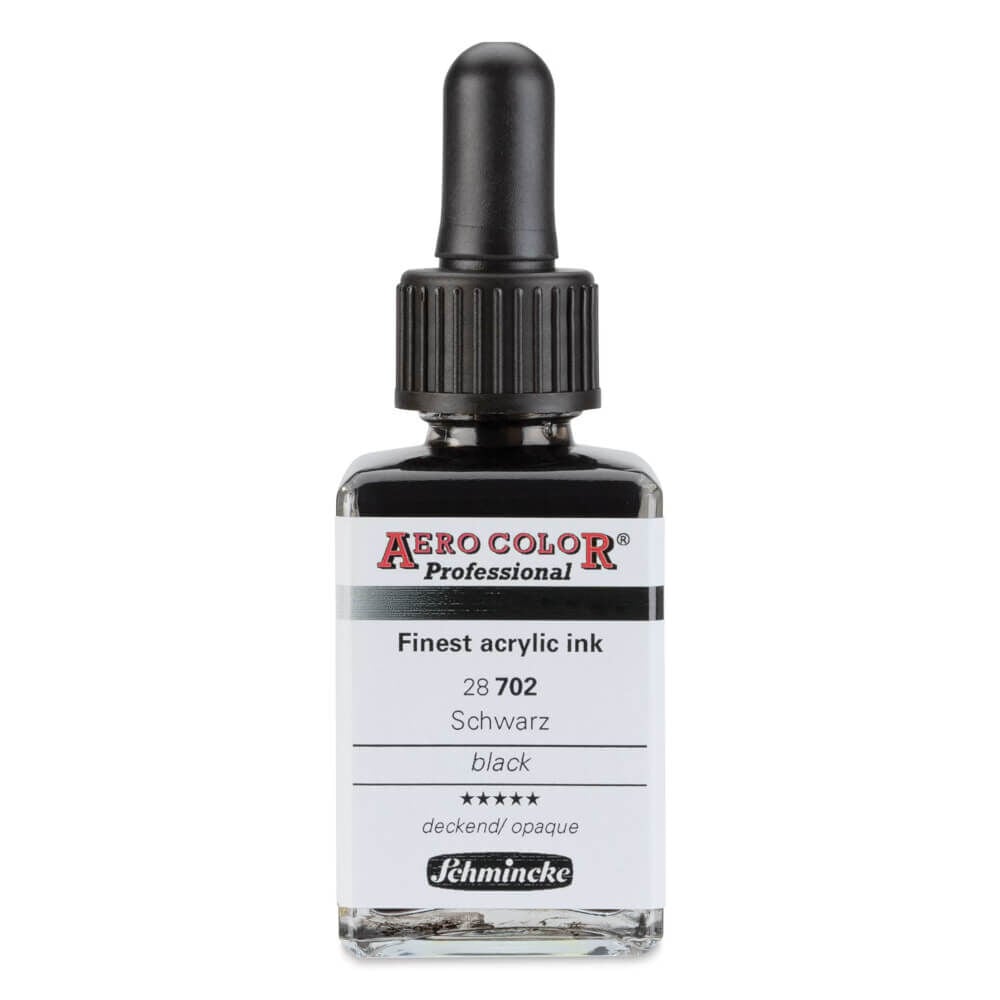 Schmincke Aero Color Profesyonel Akrilik Mürekkep 28 ml Black 702