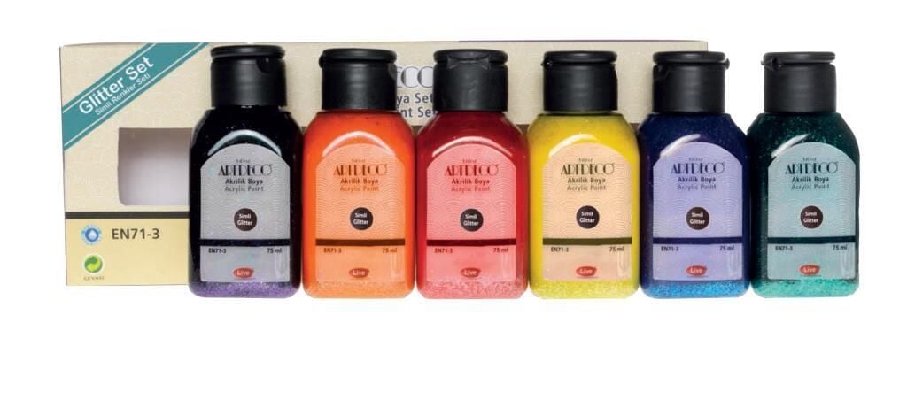 Artdeco Akrilik Boya Seti - 6x75ml Simli Renkler