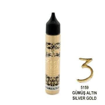 Cadence Dora 3D Metalik Boncuk Boya 25ml 5159 Gümüş Altın