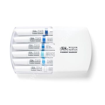 Winsor Newton Pigment Marker Mavi Tonları Renkler 6 lı Set