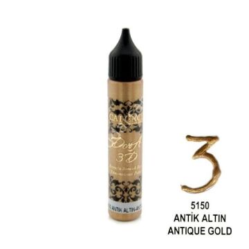 Cadence Dora 3D Metalik Boncuk Boya 25ml 5150 Antik Altın