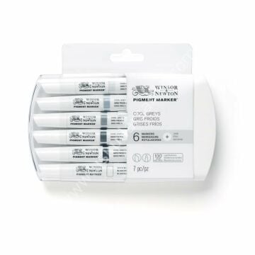 Winsor Newton Pigment Marker Gri Tonları  6 lı Set