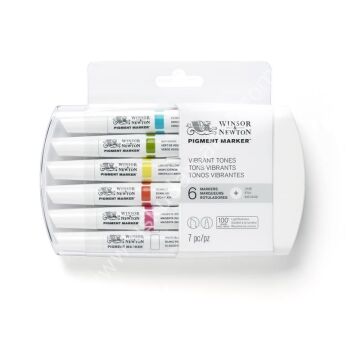 Winsor Newton Pigment Marker Canlı Tonlar  6 lı Set