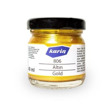 Karin Ezilmiş Geleneksel Ebru Boyası 40 ml 806 Altın