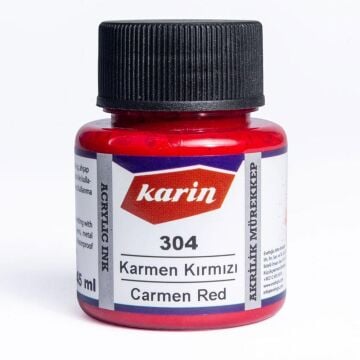 Karin Akrilik Mürekkep 45ml 304 Karmen Kırmızı
