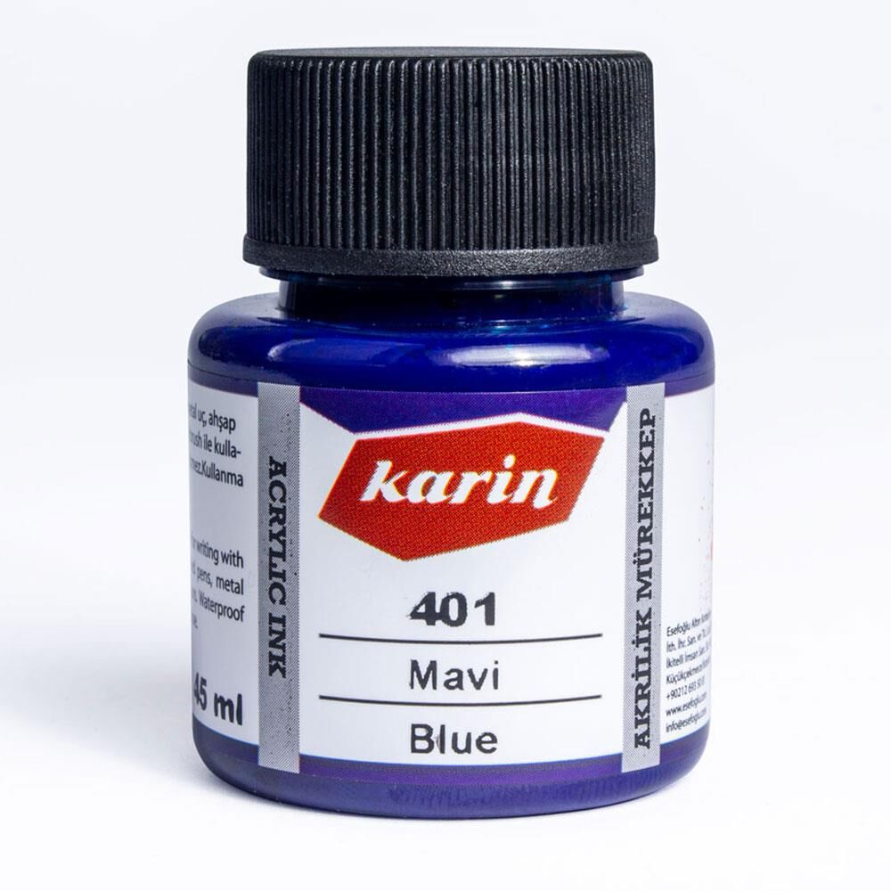 Karin Akrilik Mürekkep 45ml 401 Mavi