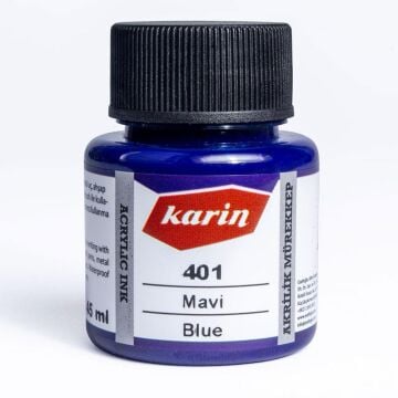 Karin Akrilik Mürekkep 45ml 401 Mavi