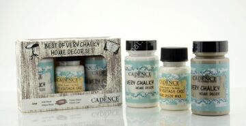 Cadence Very Chalky Home Decor Set 2 Renk 90ml+50ml Wax Antik Beyaz-Fransız Keteni