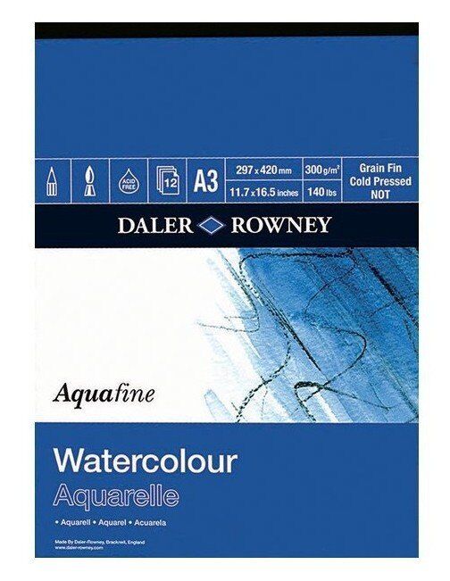 Daler Rowney Aquafine 300gr Sulu boya Blok A3 12 yap.