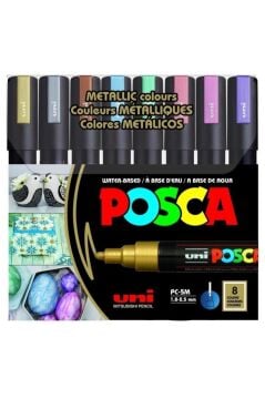 Uni Posca Pc-5m 1.8-2.5 Mm 8li Metalik Renkler
