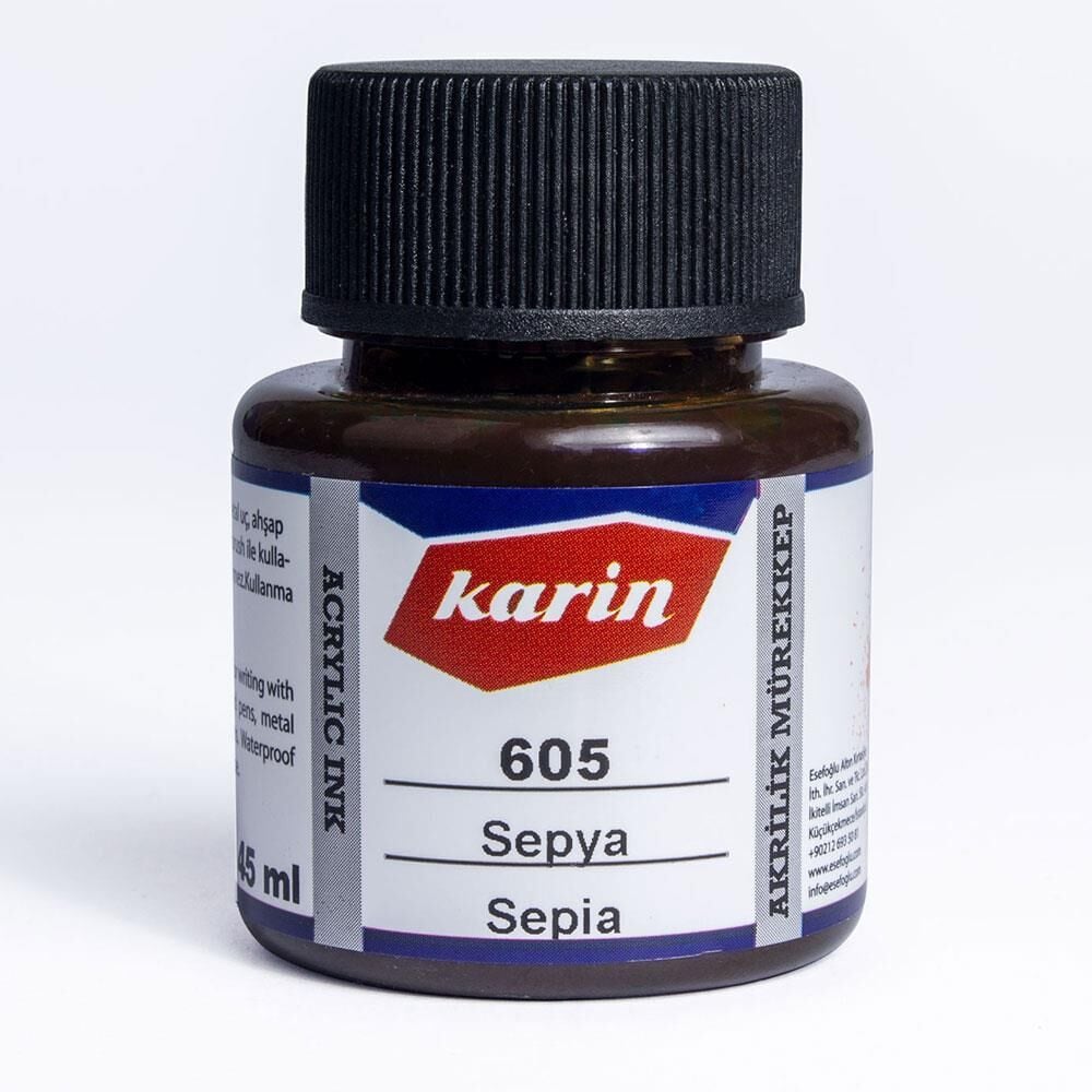 Karin Akrilik Mürekkep 45ml 605 Sepia