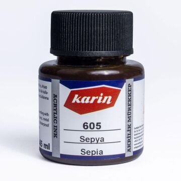 Karin Akrilik Mürekkep 45ml 605 Sepia