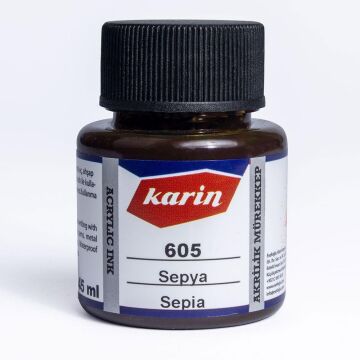 Karin Akrilik Mürekkep 45ml 605 Sepia