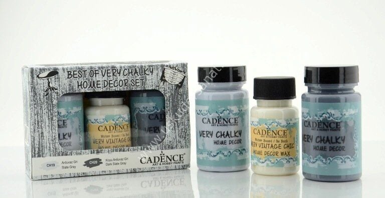 Cadence Very Chalky Home Decor Set 2 Renk 90ml+50ml Wax Arduvaz Gri-Koyu arduvaz Gri