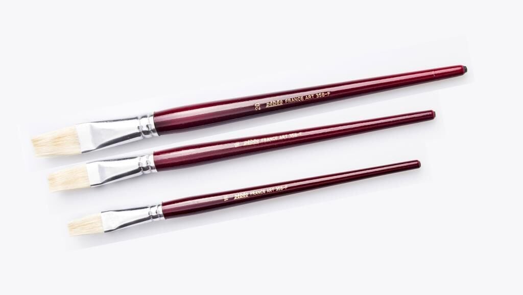 Pebeo 358F Doğal Kıl Uçlu Fırça Seti 3 lü 16-18-20