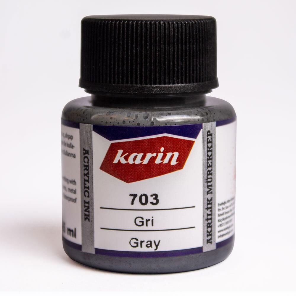 Karin Akrilik Mürekkep 45ml 703 Gri