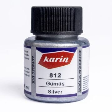 Karin Akrilik Mürekkep 45ml 812 Gümüş