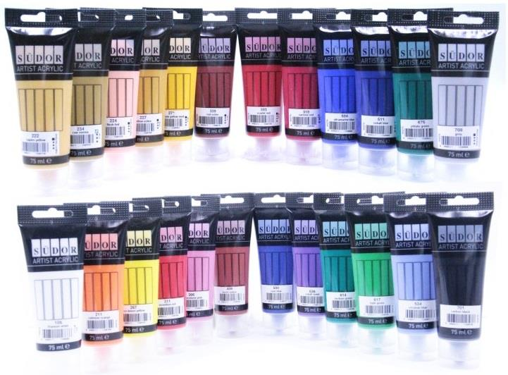 Südor Artist Akrilik Boya Seti 75ml Tüp 24 Renk