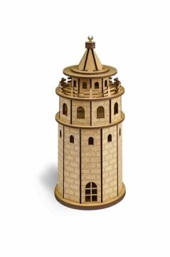 Südor Wood Ahşap Kendin Yap Maket Galata Kulesi 100 X 100 X 230 mm