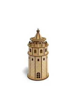 Südor Wood Ahşap Kendin Yap Maket Galata Kulesi 100 X 100 X 230 mm