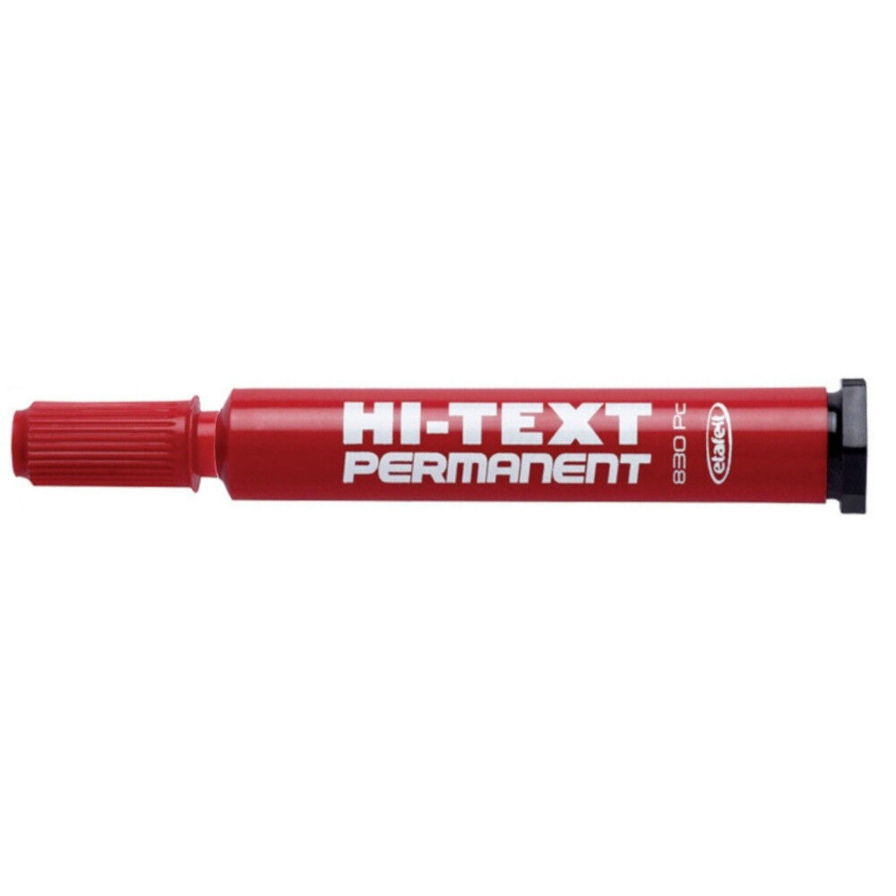Hi-Text 830PC Yan Kesik Uç Permanent Marker 2-5 mm Kırmızı