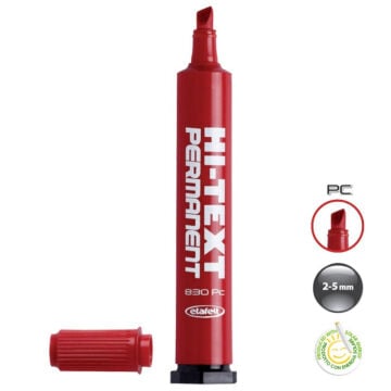 Hi-Text 830PC Yan Kesik Uç Permanent Marker 2-5 mm Kırmızı