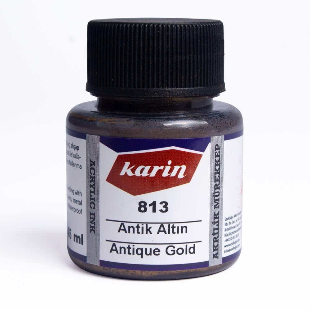 Karin Akrilik Mürekkep 45ml 813 Antik Gold