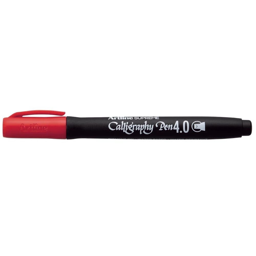 Artline Supreme Kaligrafi Kalemi Düz Uç 4 mm Kırmızı Epf-244