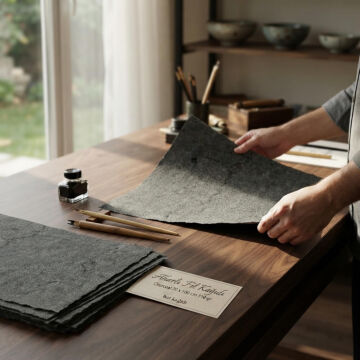 Hat ve Kaligrafi için Aharlı Fil Kağıdı Charcoal 70 x 100 cm 110 gr