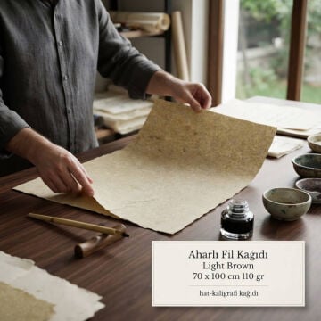 Hat ve Kaligrafi için Aharlı Fil Kağıdı Light Brown 70 x 100 cm 110 gr
